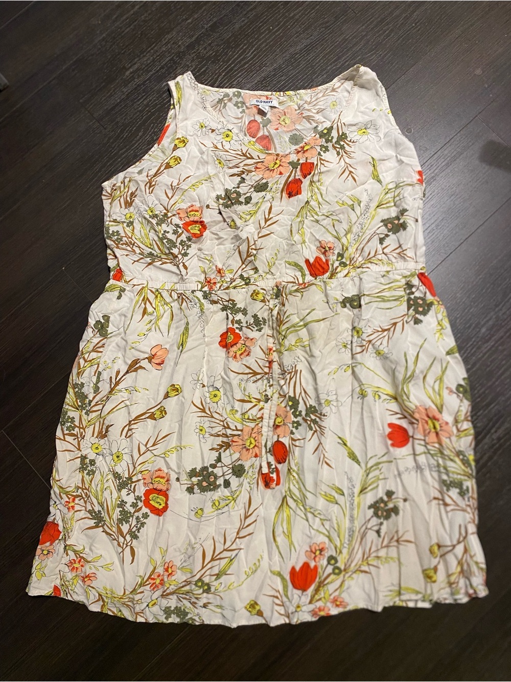 Old Navy Flower Women's Plus Size 3X White Sun Dress